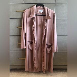 DR2 Women's Long Duster Dusty Rose Nude Pink